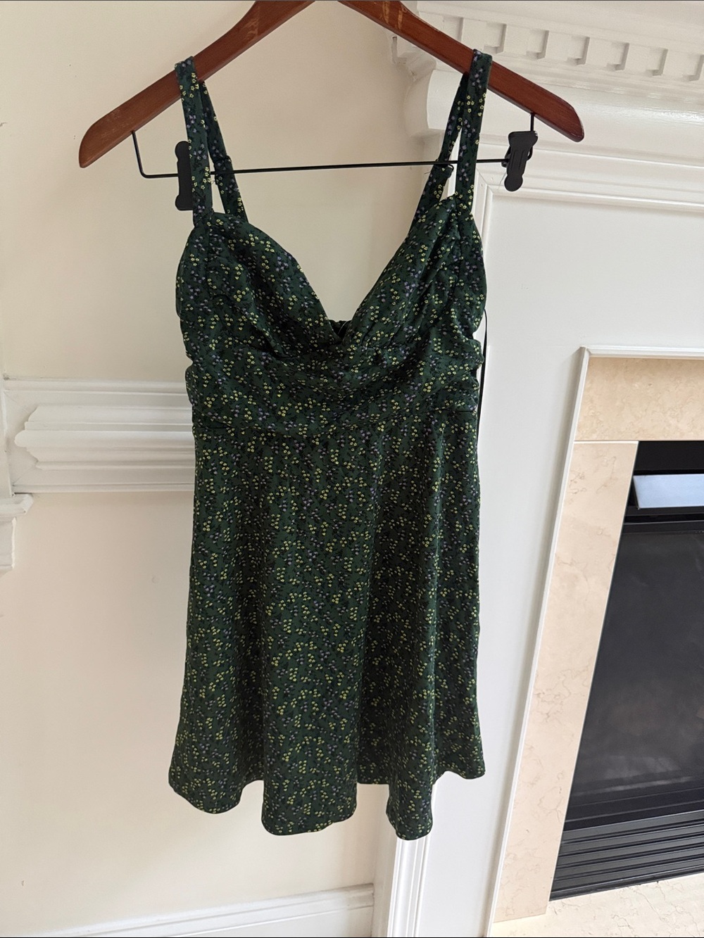 Urban Outfitters Dark Green Floral Cowl Neck Sundress